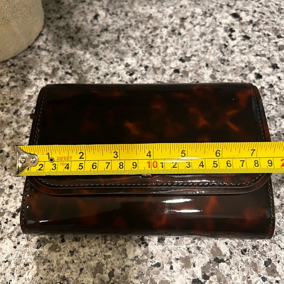 Tory Burch Tortoise Patent Chain Wallet - Picture 9 of 15